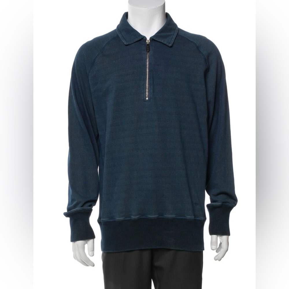 Tom Ford denim half-zip pullover sweatshirt
